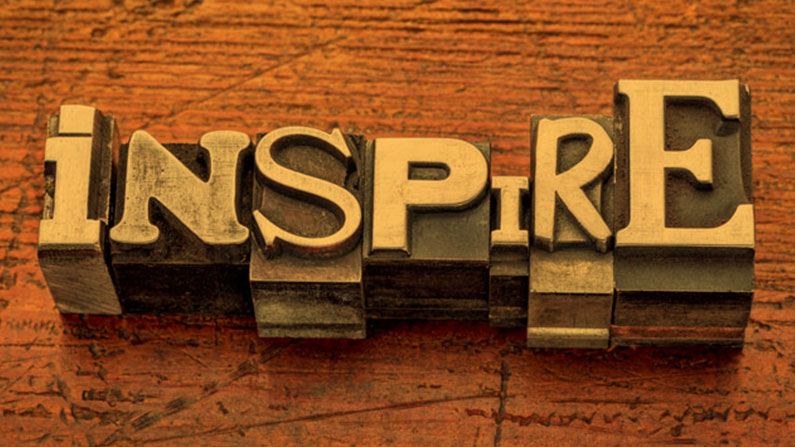 Letters spelling "Inspire"